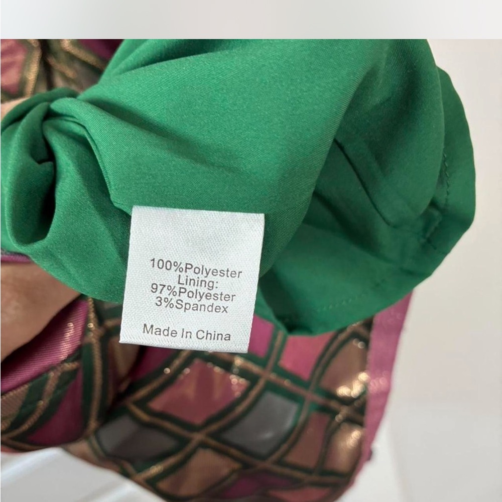 Tuckernuck Green Tunic with Pink and Gold Metallic Accents - Picture 7 of 8